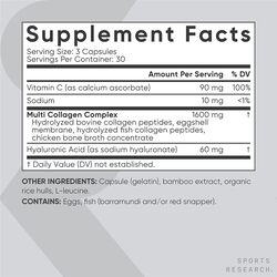 Sports Research Multi Collagen Complex Supplement, 1600mg, 90 Capsules